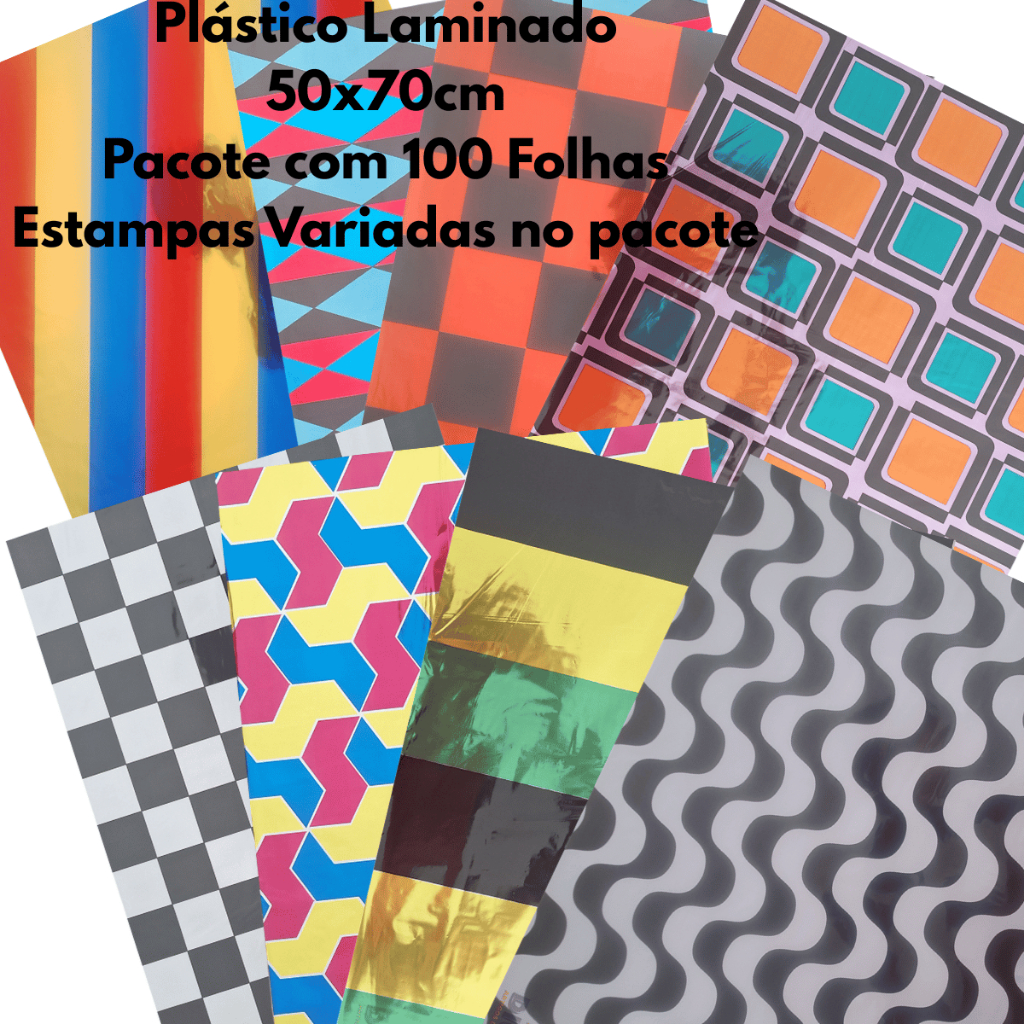 Kit Laminado 50x70cm 100 Folhas Estampas Variadas Pipa – Embalagem Presente Kit Laminado 50x70cm 100 Folhas Estampas Variadas Pipa – Embalagem Presente