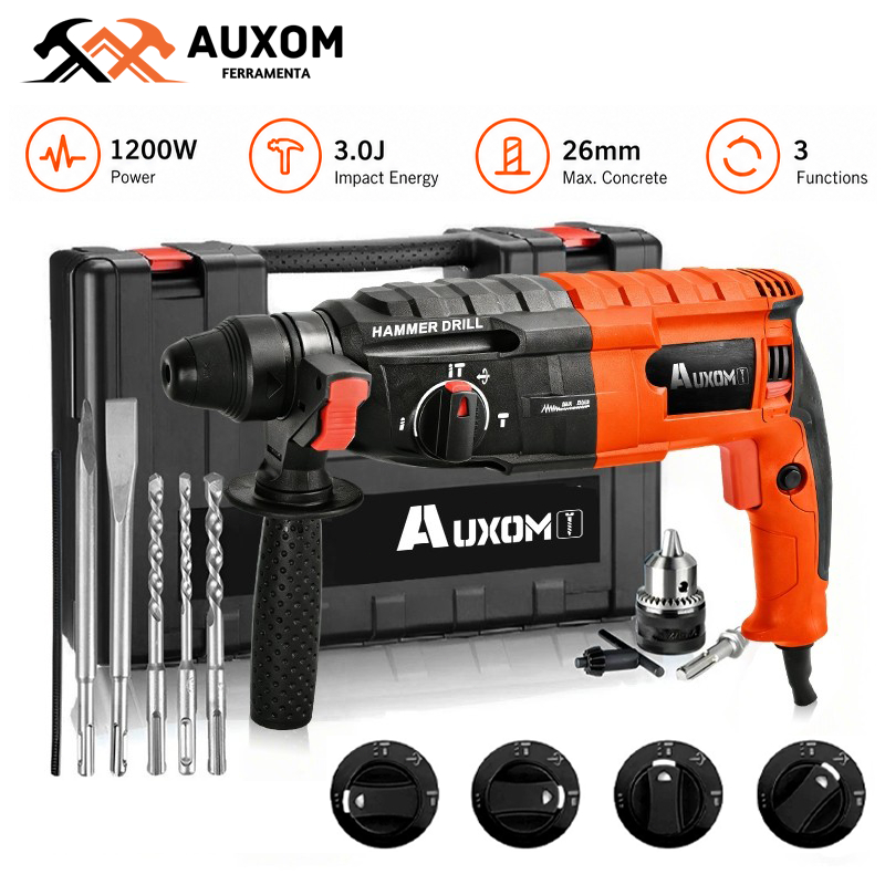 1200W Martelete Rompedor de Impacto Profissional 4em1 com Maleta e Acessórios-110v/220v 1200W Martelete Rompedor de Impacto Profissional 4em1 com Maleta e Acessórios-110v/220v - Oferta na Shopee