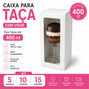 5~15 CAIXA PARA TAÇA DE BOLO/ Embalagem bolo na taça/Caixa Taça com visor/Presente/Anivesário/Páscoa - Oferta na Shopee