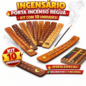 Kit com 10 Un Incensário Porta Incenso Régua Canaleta - Marrom ATACADO - Oferta na Shopee