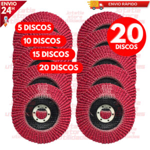 Jogo Discos Flap 20/15/10/5 Desbaste Lixamento Rebolo Abrasivo 4.1/2'' 115mm 40 60 80 100 Grãos - Oferta na Shopee