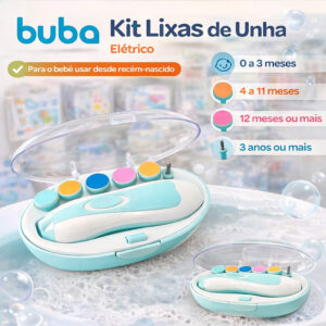 KIT LIXAS DE UNHA ELÉTRICO BUBA BEBÊ INFANTIL - Oferta na Shopee