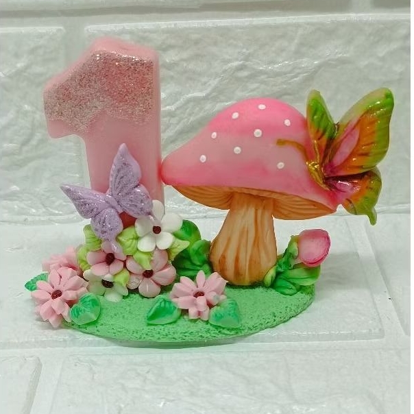Vela Jardim biscuit / vela aniversário jardim / jardim encantado/ topo de bolo Jardim Vela Jardim biscuit / vela aniversário jardim / jardim encantado/ topo de bolo Jardim