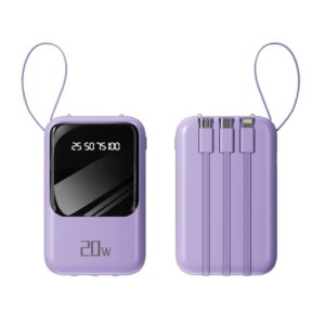 Carregador Portátil 10000mAh com 4 Cabos de Carga Rápida – Power Bank com Display Digital LED -A6 - Oferta na Shopee
