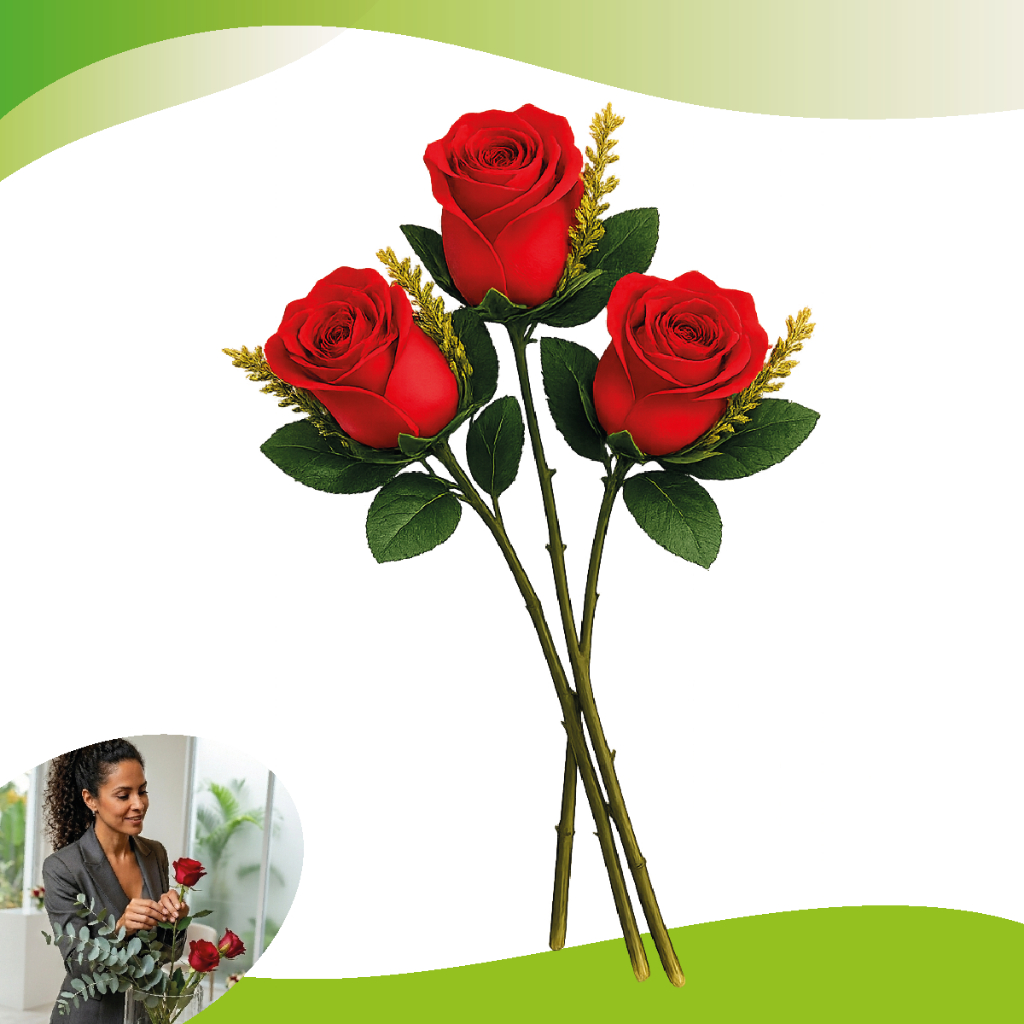 Kit 3 Rosas Artificiais Vermelhas Realistas Decorativas Luxo Vasos Arranjos Festa Mesa Presente Kit 3 Rosas Artificiais Vermelhas Realistas Decorativas Luxo Vasos Arranjos Festa Mesa Presente - Oferta na Shopee