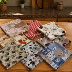 Kit 4 Toalha De Chá Oxford 70x70cm Bainha Cores Sortidas - Oferta na Shopee