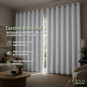 Cortina Blackout Grande Ilhós Cromado 4 Metros Para Quarto Sala Escritório - Oferta na Shopee