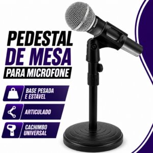 Suporte De Mesa Microfone Mini Pedestal Tripé Studio Rádio Podcast Gravação voz Youtuber - Oferta na Shopee