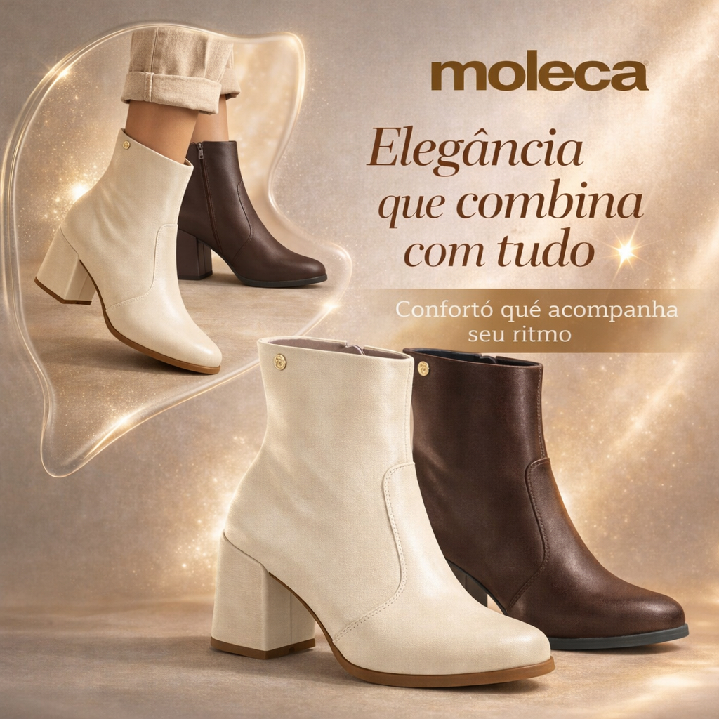 Bota Feminina Salto Bloco Médio Casual Moderna Luxo Moleca Elegante Moda Feminina Original Bota Feminina Salto Bloco Médio Casual Moderna Luxo Moleca Elegante Moda Feminina Original