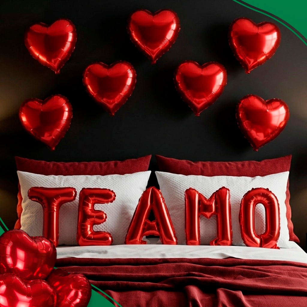 Kit Romântico 10 Balões Coração Metalizado + Balão Te Amo Kit Romântico 10 Balões Coração Metalizado + Balão Te Amo - Oferta na Shopee