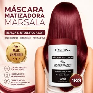 Mascara Matizadora Para Cabelos Marsala 1kg - Oferta na Shopee