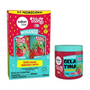 Kit Morango #todecacho Shampoo + Condicionador e Gelatina - Oferta na Shopee