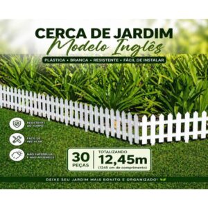 Cerca para Jardim Decorativa Modelo Inglês Kit com 30 Peças (12