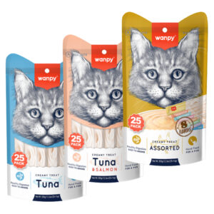 Petisco Para Gatos Wanpy Creamy Truly Sabores Sachê Tubos Sortido