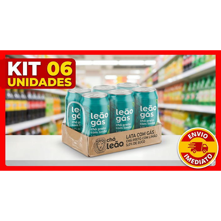 06 Mate Leão preto com gás Ice Tea Limão Zero Lata 290ml 06 Mate Leão preto com gás Ice Tea Limão Zero Lata 290ml - Oferta na Shopee