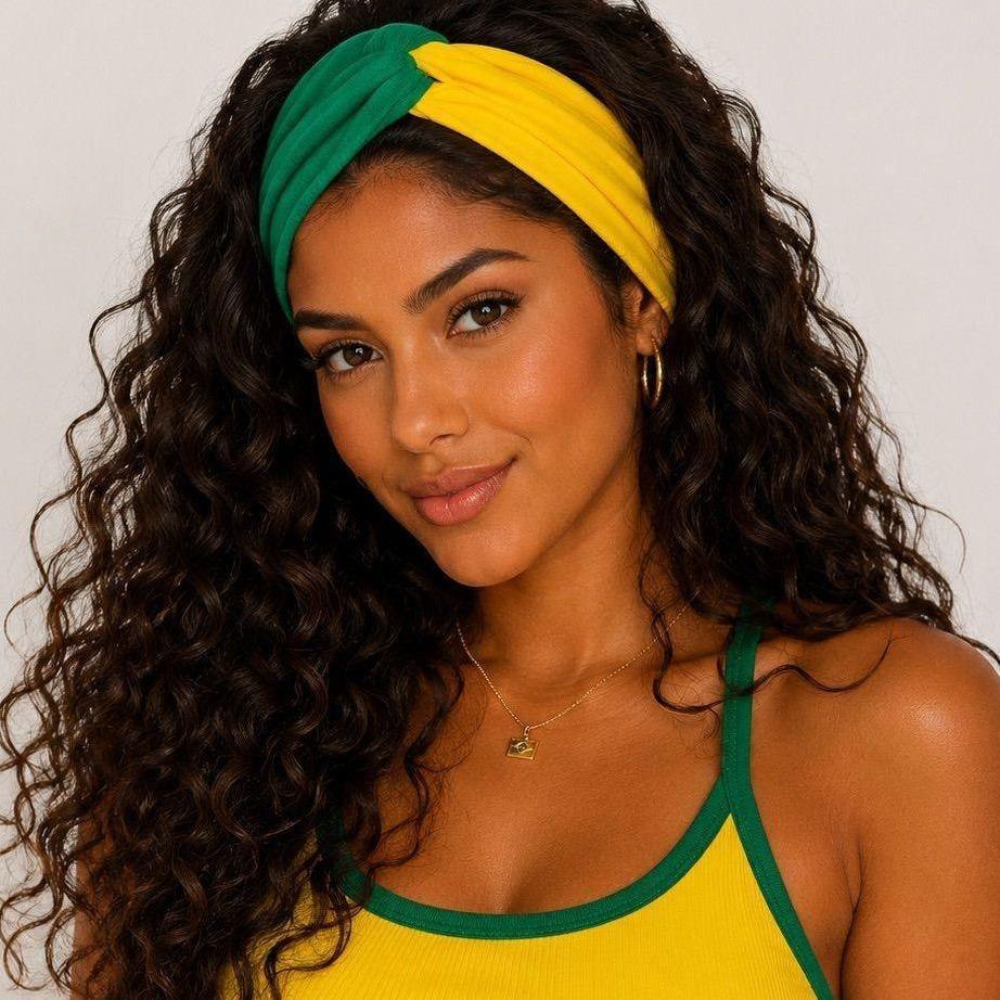 Turbante Faixa De Cabelo Copa Mundo Brasil Verde Amarelo Turbante Faixa De Cabelo Copa Mundo Brasil Verde Amarelo - Oferta na Shopee