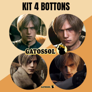 KIT 4 Bottons Resident Evil 4 Remake - Leon