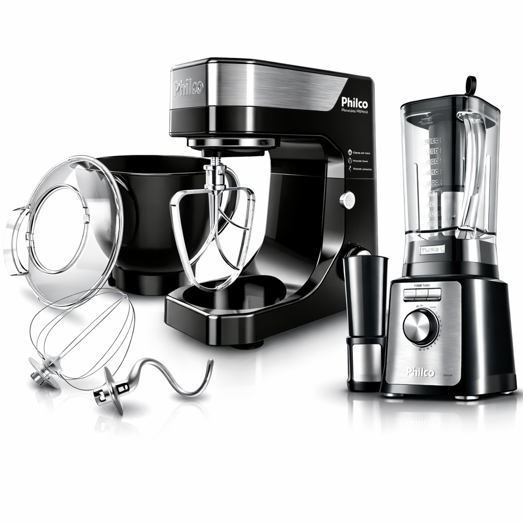 Kit Pro Batedeira Planetaria 5l 900w + Liquidificador Turbo com Filtro 3l 1200w Philco Kit Pro Batedeira Planetaria 5l 900w + Liquidificador Turbo com Filtro 3l 1200w Philco