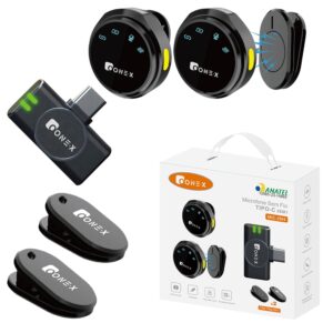 ONEX Microfone Lapela Sem Fio 2 em 1 para Celular Lightning com Redução de Ruído Duais discos sem fio - Oferta na Shopee