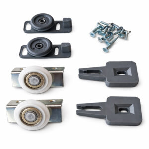 Kit De Sobrepor Para Porta de Correr Com Sustentação Inferior Roldanas 32mm 40kg - Oferta na Shopee