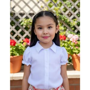 Blusa Camisa Infantil Gola Colegial Manga Bufante Princesa Blogueirinha Luxo Mini Diva - Oferta na Shopee