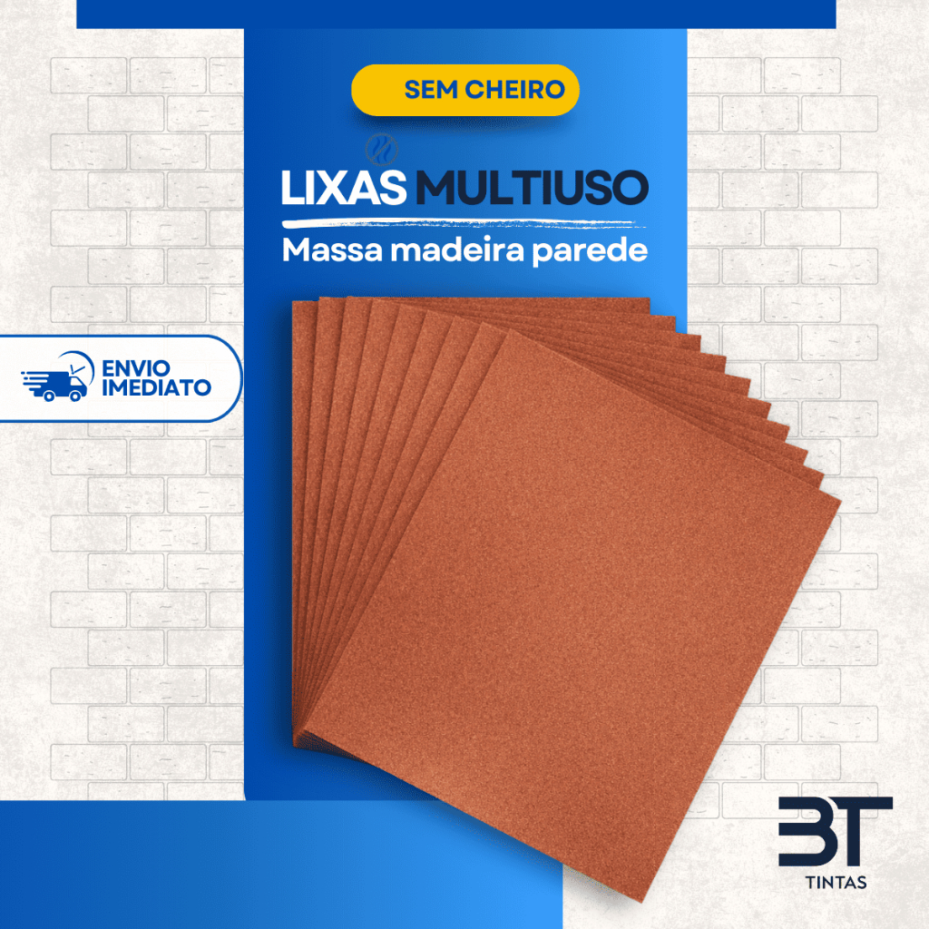 Kit 6 Lixas Multiuso para Massa, Madeira e Parede – Alta Resistência e Acabamento Profissional Kit 6 Lixas Multiuso para Massa, Madeira e Parede – Alta Resistência e Acabamento Profissional