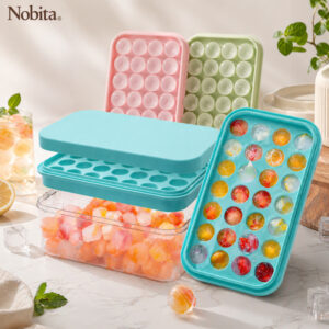 Forma De Gelo Silicone 28 Cubos Com Reservatório E Tampa - Oferta na Shopee