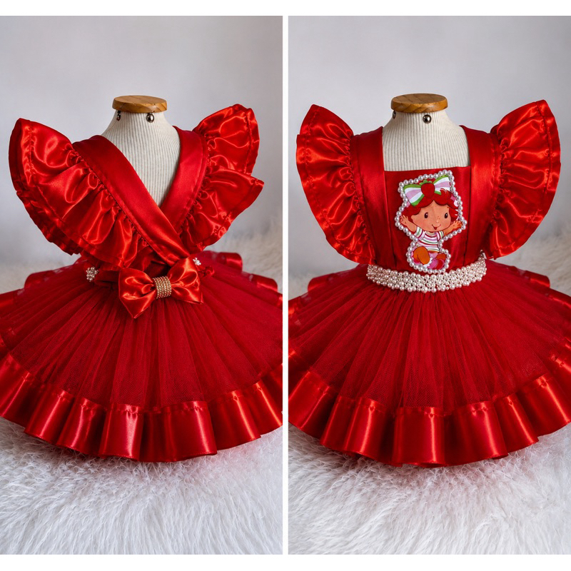 FANTASIA MORANGUINHO MESVERSARIO TEMÁTICO JARDINEIRA MORANGO Roupa infantil menina FANTASIA MORANGUINHO MESVERSARIO TEMÁTICO JARDINEIRA MORANGO Roupa infantil menina