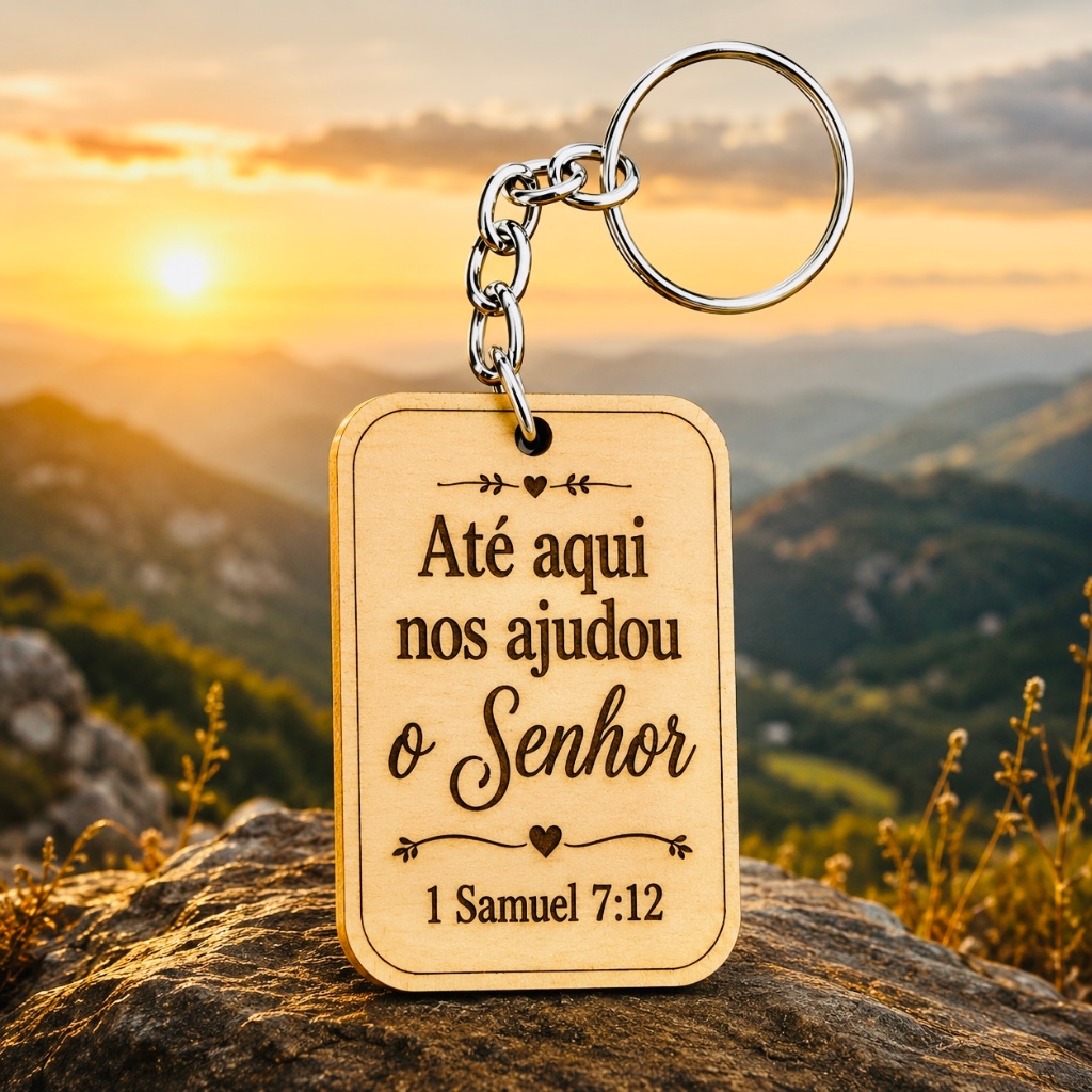 Kit Chaveiro ATÉ AQUI NOS AJUDOU O SENHOR, para igreja, decoração, festa, lembrancinhas em MDF Kit Chaveiro ATÉ AQUI NOS AJUDOU O SENHOR
