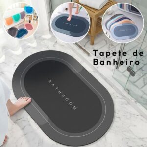 Tapete de Banheiro Absorvente Antiderrapante Secagem Rápida - Oferta na Shopee