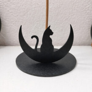Porta Incenso Incensário Decorativo 3d Gato Mistico Signos Lua Madeira MDF Preto - Oferta na Shopee