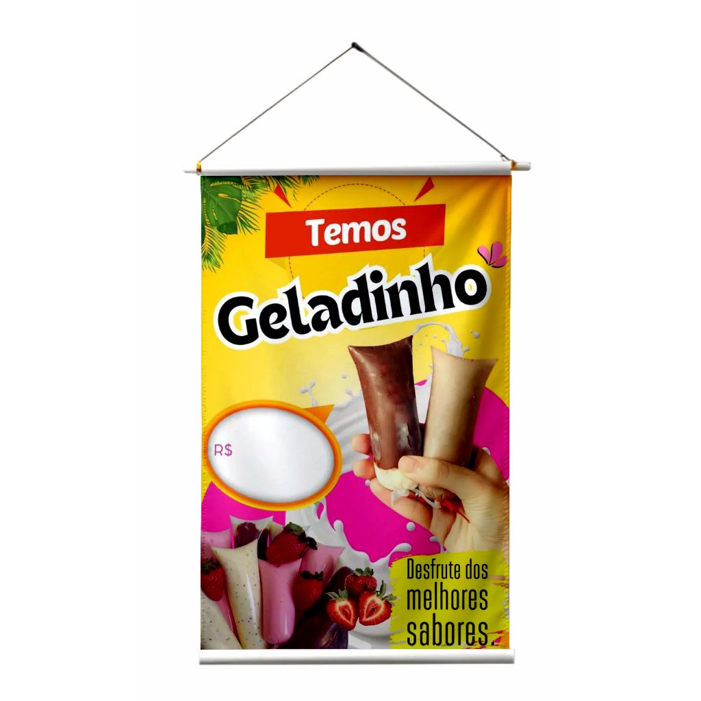 BANNER COMERCIAL - GELADINHO MELHORES SABORES BANNER COMERCIAL - GELADINHO MELHORES SABORES - Oferta na Shopee