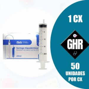 Seringa Descartavel 20ML Luer SLIP ESTÉRIL - MEDIX C/ 50 UND - Oferta na Shopee