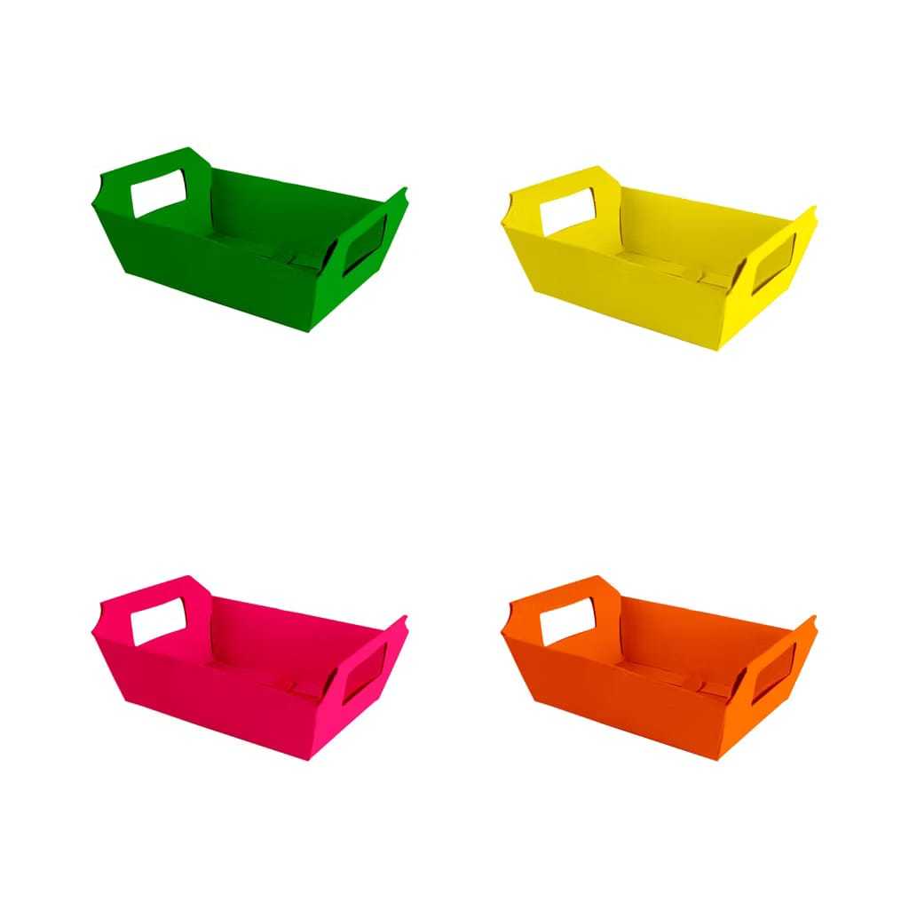 Kit c/10 Cestas de Papel TAMANHO GRANDE 19×10,5×5 |Cores Variadas Kit c/10 Cestas de Papel TAMANHO GRANDE 19×10,5×5 |Cores Variadas