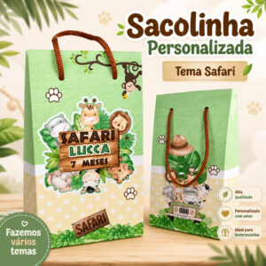 Sacolinha Surpresa Personalizadas Festa Safari Baby - Oferta na Shopee