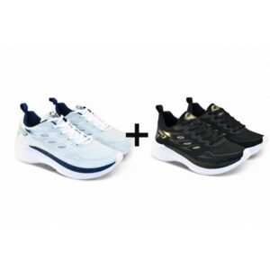 KIT 02 PARES Tenis Masculino Escolar Academia Original FREEDOM Corrida Caminhada PROMOÇÃO BRANCO AZUL+ PRETO DOURADO - Oferta na Shopee