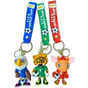 Chaveiro de silicone com mascote em desenho animado da Copa do Mundo da FIFA - Oferta na Shopee