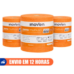 Kit Até 3 Rolos 20cm x 240m Pano Multiuso 1800 Panos Perfex Limpeza Laranja Inoven - Oferta na Shopee