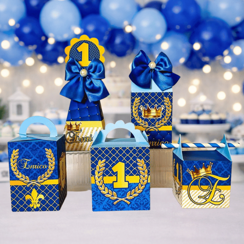 Kit de Caixinhas Personalizadas Realeza Menino | Pegue e Monte Kit de Caixinhas Personalizadas Realeza Menino | Pegue e Monte