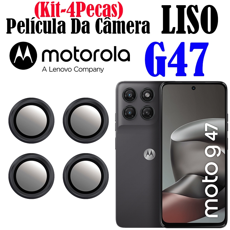 KIT(4*Pecas)Película Câmera Liso G47 Motorola Com Anel De Metal Protetors Lentes Vidro Temperado Anti Risco KIT(4*Pecas)Película Câmera Liso G47 Motorola Com Anel De Metal Protetors Lentes Vidro Temperado Anti Risco
