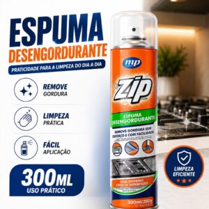 Espuma Desengordurante Zip 300Ml Limpeza Pesada Fogão Forno Air Fryer Coifa Microondas - Oferta na Shopee