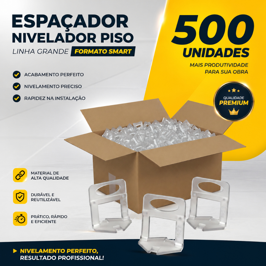Espaçador Nivelador Smart Grande Formato Piso Porcelanato 500 Unidades Deplasti Espaçador Nivelador Smart Grande Formato Piso Porcelanato 500 Unidades Deplasti