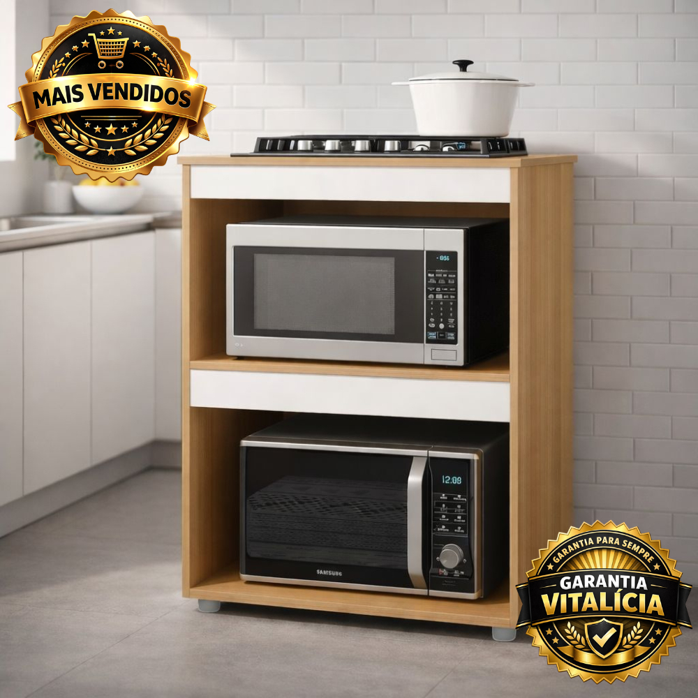 Balcão de Cozinha para Cooktop Adriana 4 e 5 Bocas Amendoa Branco – TrialMoveis Balcão de Cozinha para Cooktop Adriana 4 e 5 Bocas Amendoa Branco – TrialMoveis