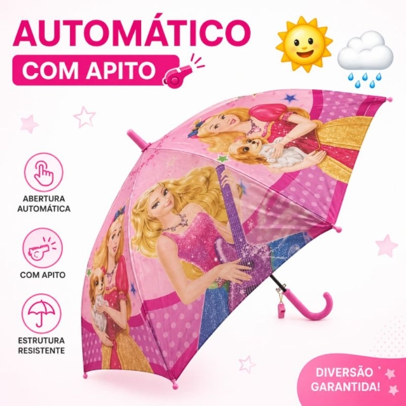 SOMBRINHA GUARDA CHUVA INFANTIL MENINA AUTOMÁTICO COM APITO SOMBRINHA GUARDA CHUVA INFANTIL MENINA AUTOMÁTICO COM APITO - Oferta na Shopee
