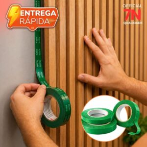 Rolo Fita Dupla Face Extra Forte 12mm x 2m 7N  Kit Fixação PVC Ripado Quadros Espelho Sem Furo - Oferta na Shopee