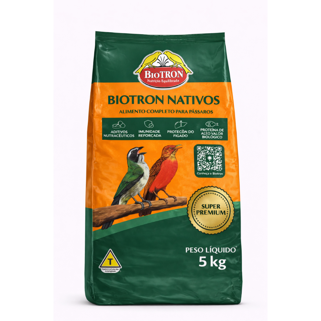 Nativos 5kg Ração Para Granívoros, Sabiá E Outros Biotron Nativos 5kg Ração Para Granívoros