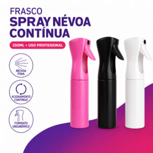 Frasco Spray Névoa Contínua 250ml PET Profissional Aromatizador Higiene Barbeiro - Oferta na Shopee