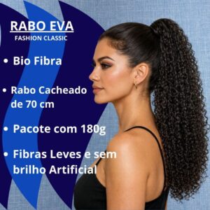 Aplique Rabo de Cavalo EVA 70cm - FASHION CLASSIC - Cabelo Cacheado Bio Fibra. - Oferta na Shopee