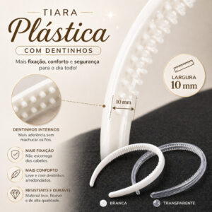 Tiara Plástica com Dentinhos para Artesanato | Ideal para Tiara Piscina e Personalizadas - Oferta na Shopee