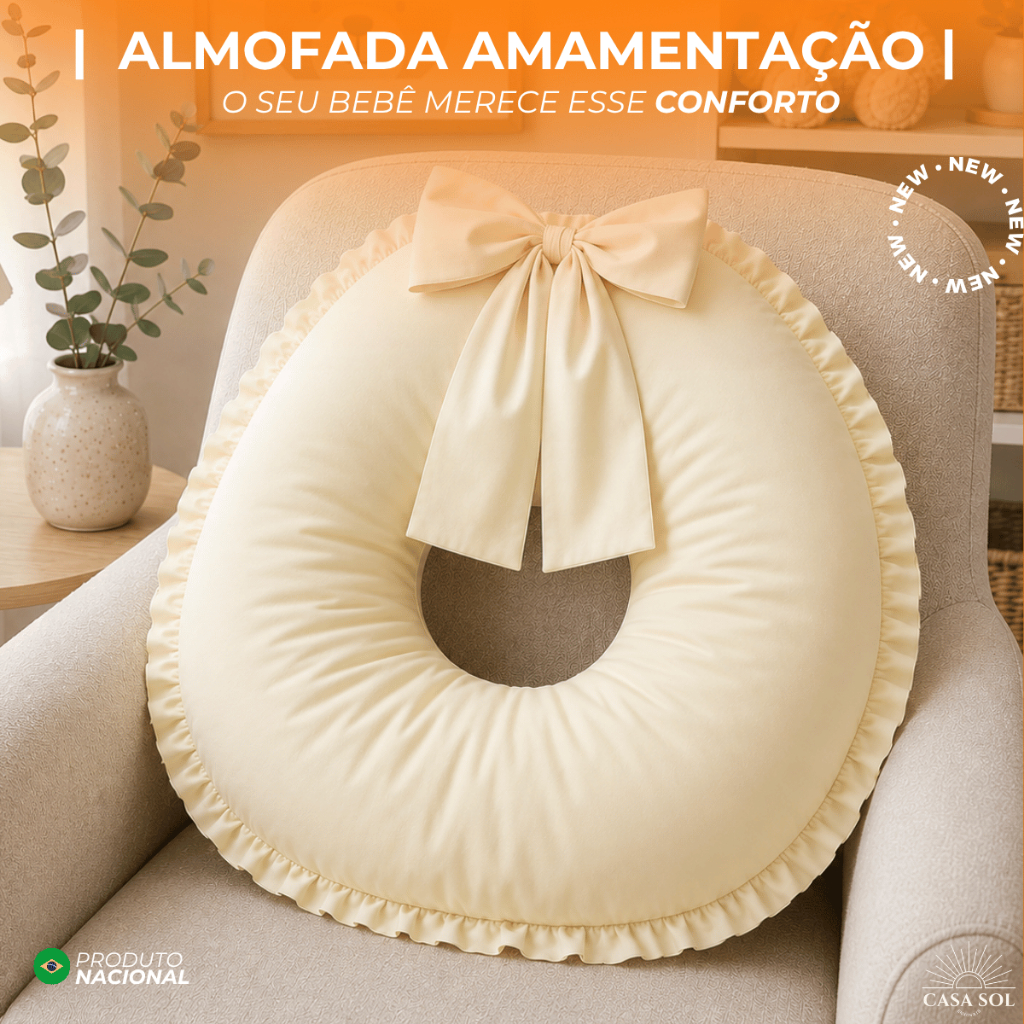 Almofada de Amamentação Babado 100% Algodão Almofada de Amamentação Babado 100% Algodão